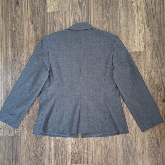 💙 Nygard Gray Lined Blazer Size 14 Preppy Office Formal Work Fall - Picture 8 of 9